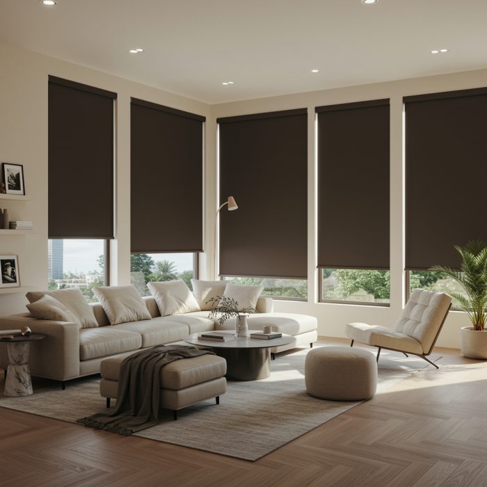 Roller Shades Dark Brown