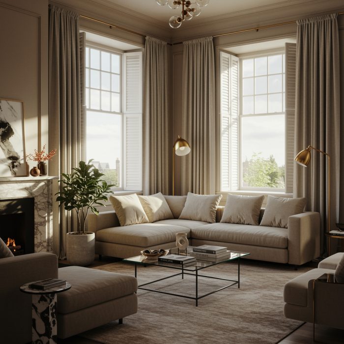 Shutters White Living Room